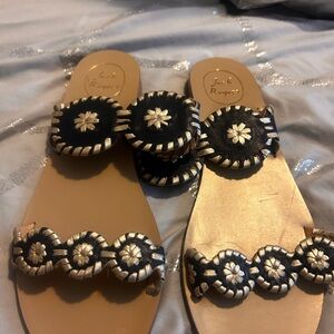 Jack Rogers Black and Gold Women's Sandals